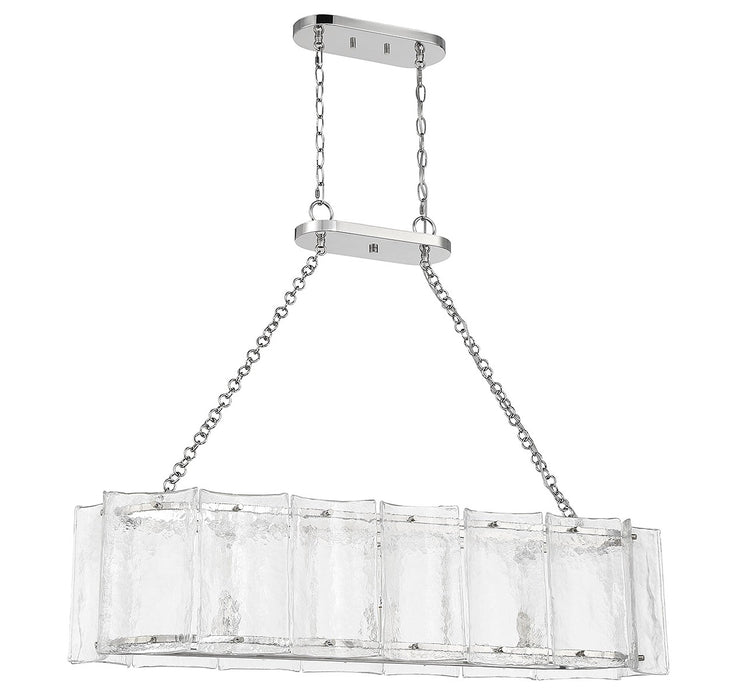 Savoy House 1-8203-3-109 Three Light Linear Chandelier, Polished Nickel