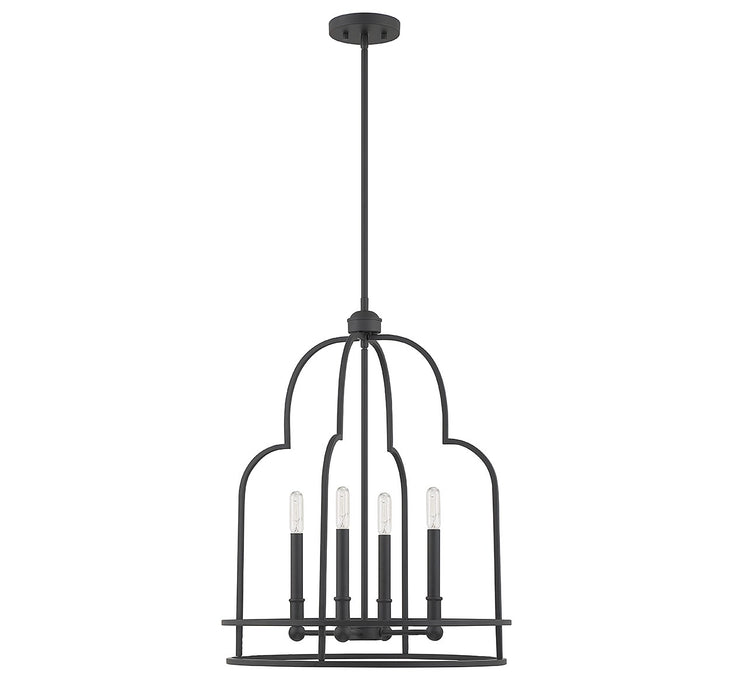 Savoy House 3-6612-4-89 Four Light Pendant, Matte Black