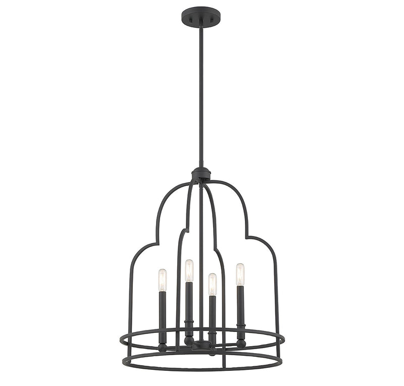 Savoy House 3-6612-4-89 Four Light Pendant, Matte Black
