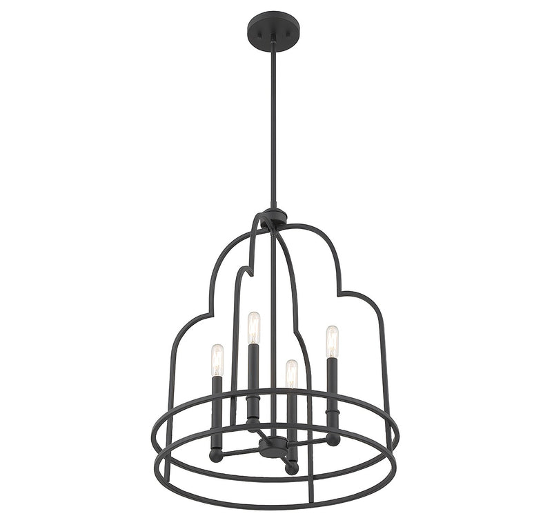 Savoy House 3-6612-4-89 Four Light Pendant, Matte Black