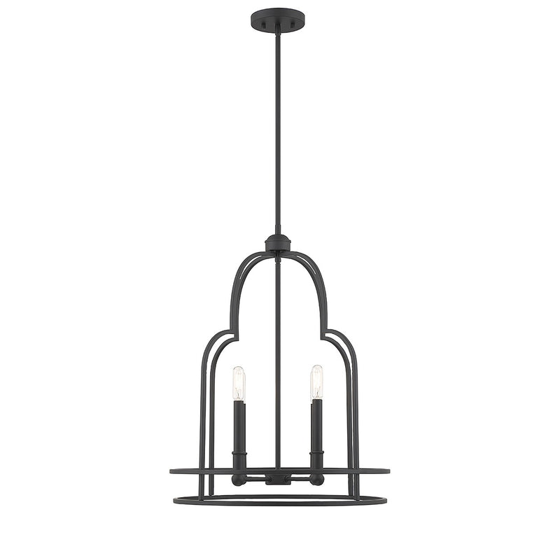 Savoy House 3-6612-4-89 Four Light Pendant, Matte Black