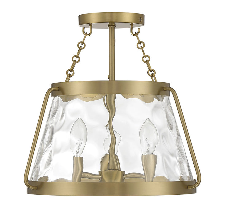 Savoy House 6-1802-3-322 Three Light Semi-Flush Mount, Warm Brass