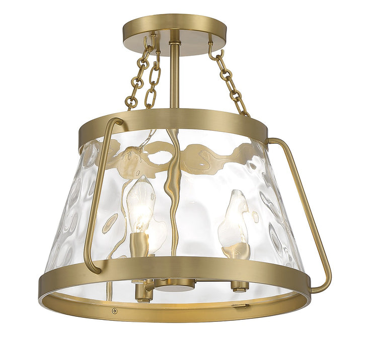 Savoy House 6-1802-3-322 Three Light Semi-Flush Mount, Warm Brass