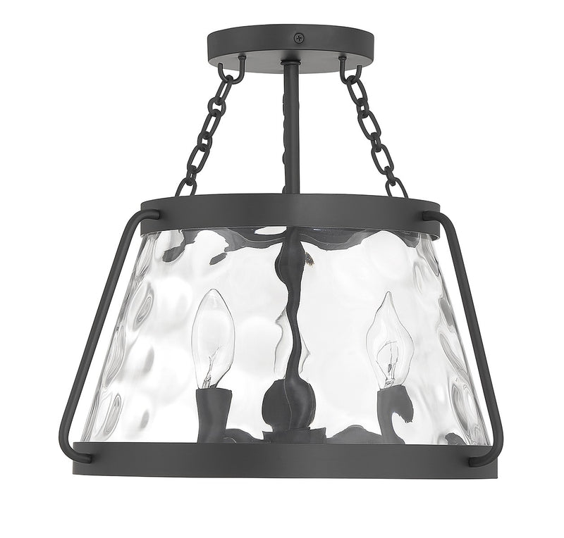 Savoy House 6-1802-3-89 Three Light Semi-Flush Mount, Matte Black