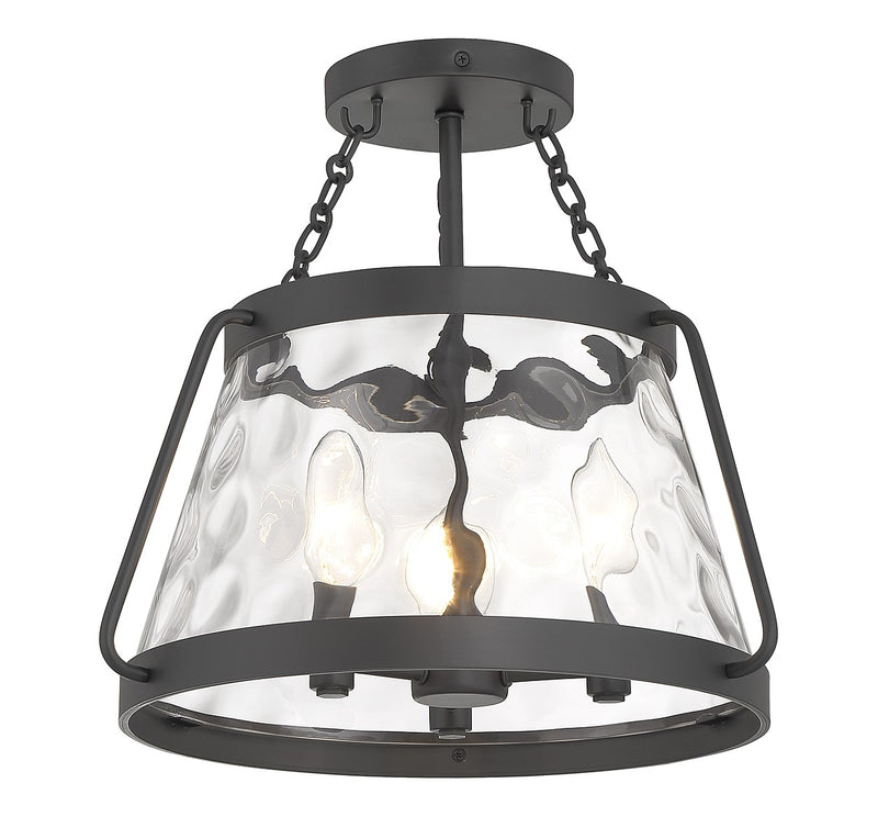 Savoy House 6-1802-3-89 Three Light Semi-Flush Mount, Matte Black