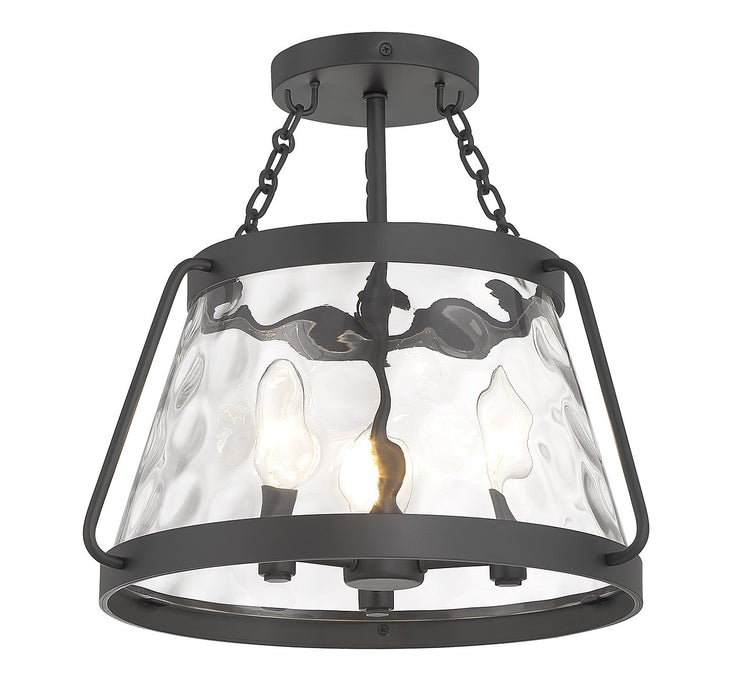 Savoy House 6-1802-3-89 Three Light Semi-Flush Mount, Matte Black