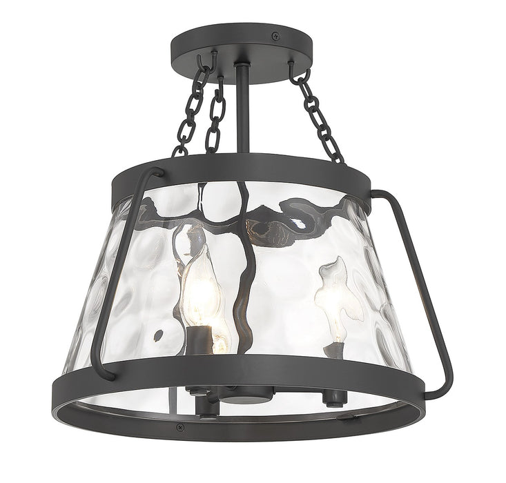 Savoy House 6-1802-3-89 Three Light Semi-Flush Mount, Matte Black