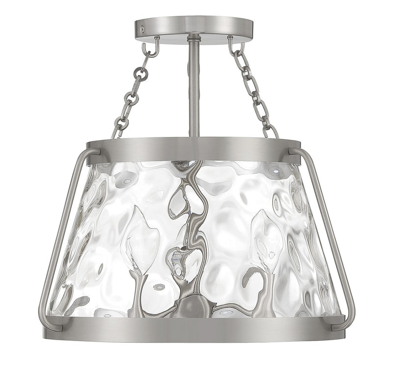 Savoy House 6-1802-3-SN Three Light Semi-Flush Mount, Satin Nickel