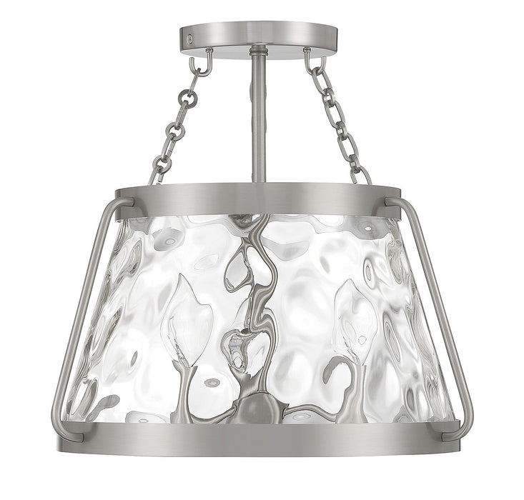 Savoy House 6-1802-3-SN Three Light Semi-Flush Mount, Satin Nickel