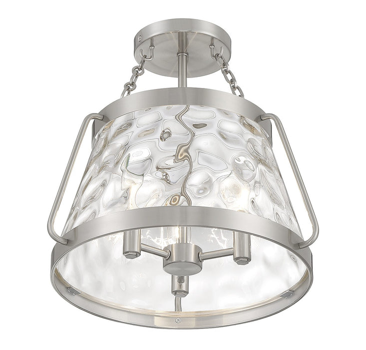 Savoy House 6-1802-3-SN Three Light Semi-Flush Mount, Satin Nickel