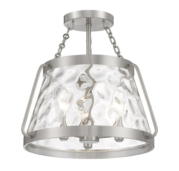 Savoy House 6-1802-3-SN Three Light Semi-Flush Mount, Satin Nickel
