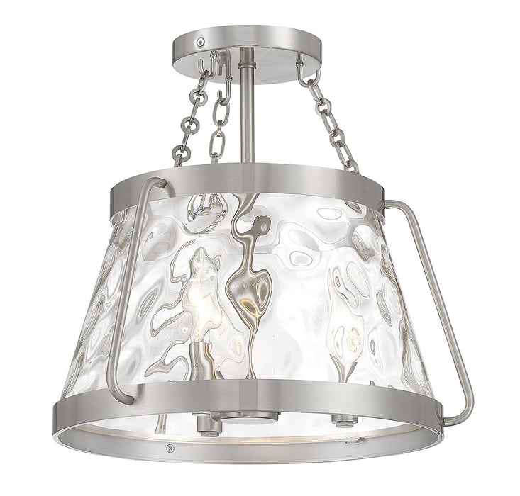 Savoy House 6-1802-3-SN Three Light Semi-Flush Mount, Satin Nickel