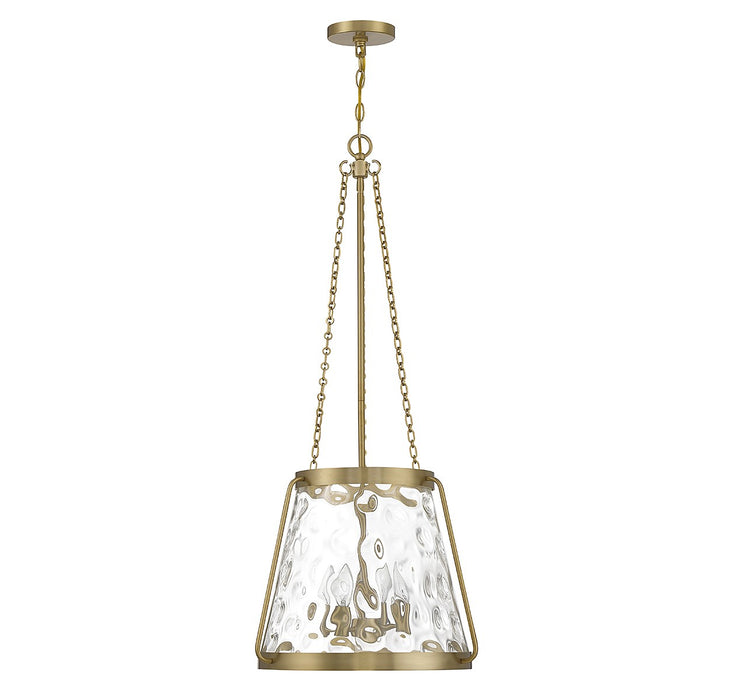 Savoy House 7-1804-4-322 Four Light Pendant, Warm Brass