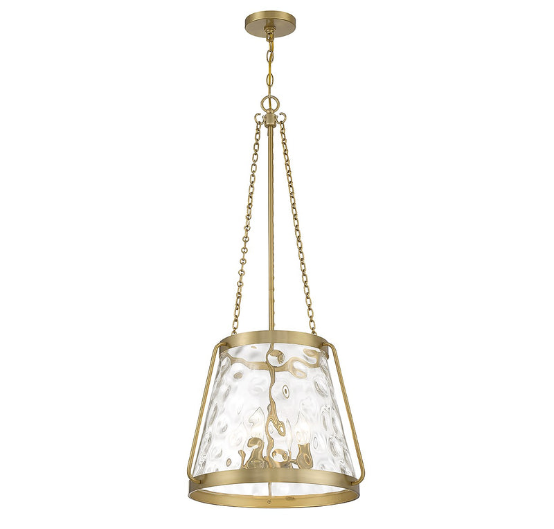 Savoy House 7-1804-4-322 Four Light Pendant, Warm Brass