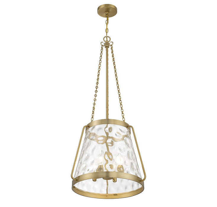 Savoy House 7-1804-4-322 Four Light Pendant, Warm Brass
