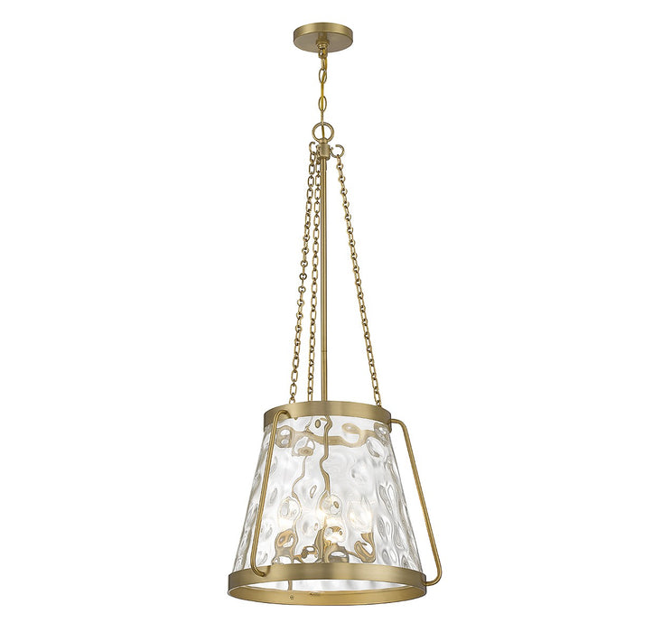 Savoy House 7-1804-4-322 Four Light Pendant, Warm Brass