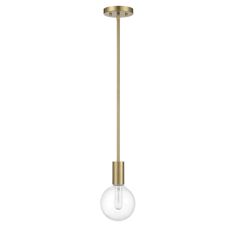Savoy House 7-3075-1-322 One Light Mini Pendant, Warm Brass