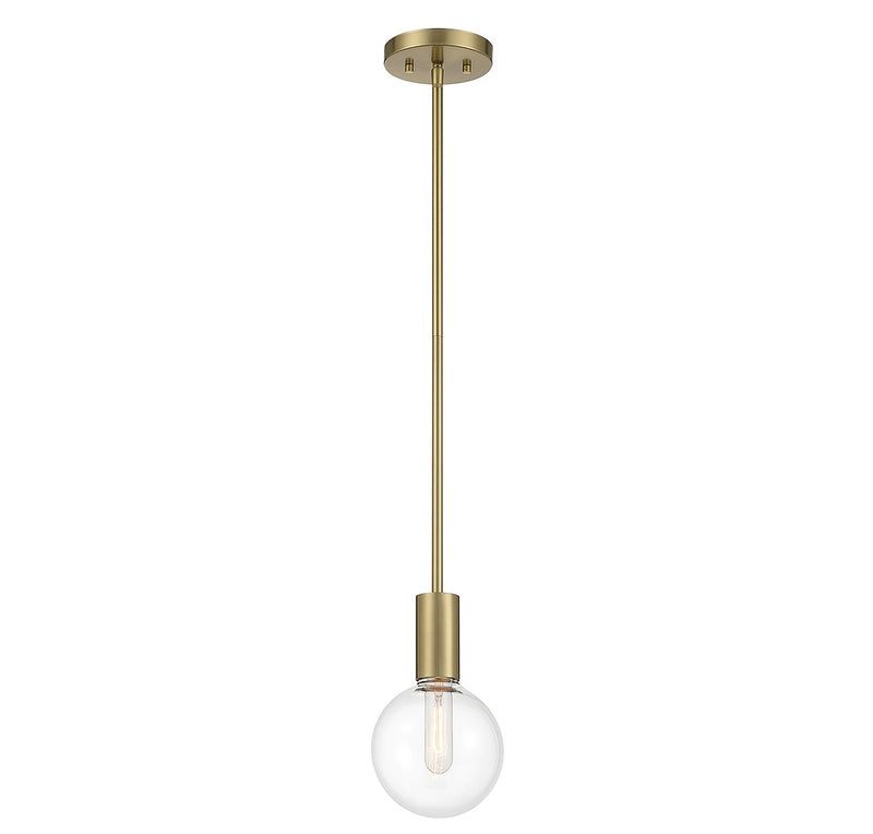 Savoy House 7-3075-1-322 One Light Mini Pendant, Warm Brass