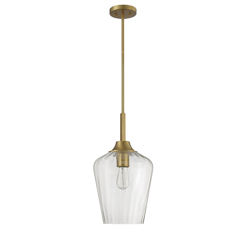 Savoy House 7-3390-1-322 One Light Pendant, Warm Brass