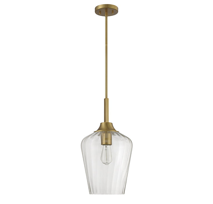 Savoy House 7-3390-1-322 One Light Pendant, Warm Brass