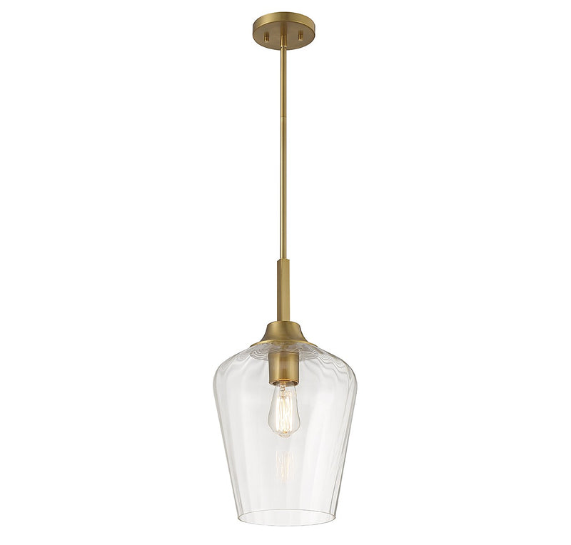 Savoy House 7-3390-1-322 One Light Pendant, Warm Brass