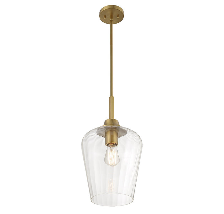 Savoy House 7-3390-1-322 One Light Pendant, Warm Brass