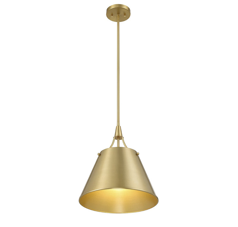 Savoy House 7-4499-1-322 One Light Pendant, Warm Brass
