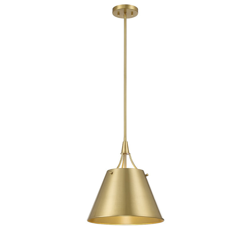 Savoy House 7-4499-1-322 One Light Pendant, Warm Brass