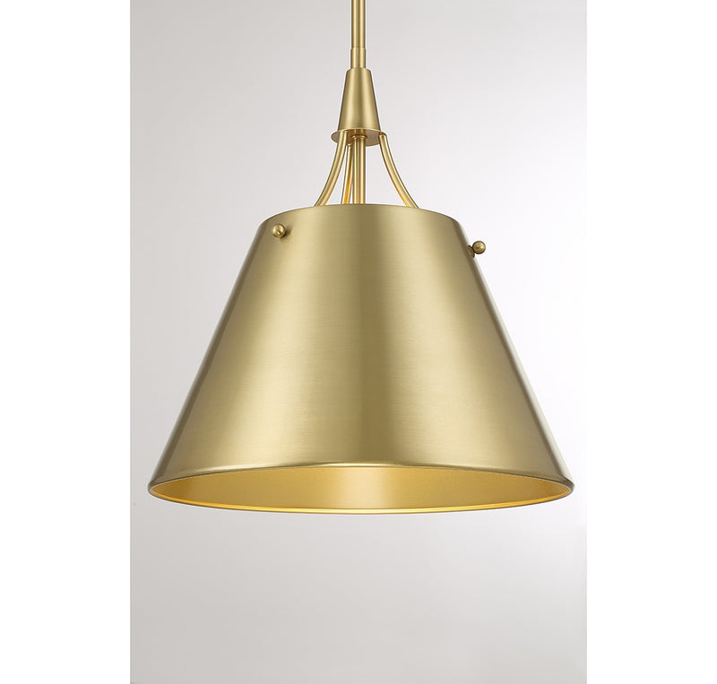 Savoy House 7-4499-1-322 One Light Pendant, Warm Brass