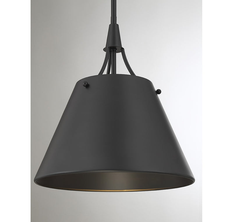 Savoy House 7-4499-1-89 One Light Pendant, Matte Black