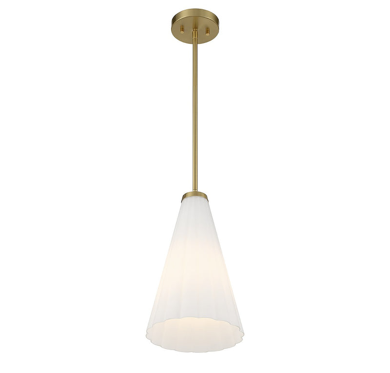 Savoy House 7-8840-1-322 One Light Pendant, Warm Brass