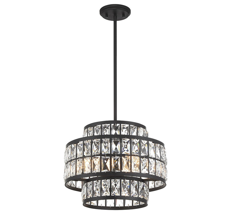 Savoy House 7-9044-3-89 Three Light Pendant, Matte Black