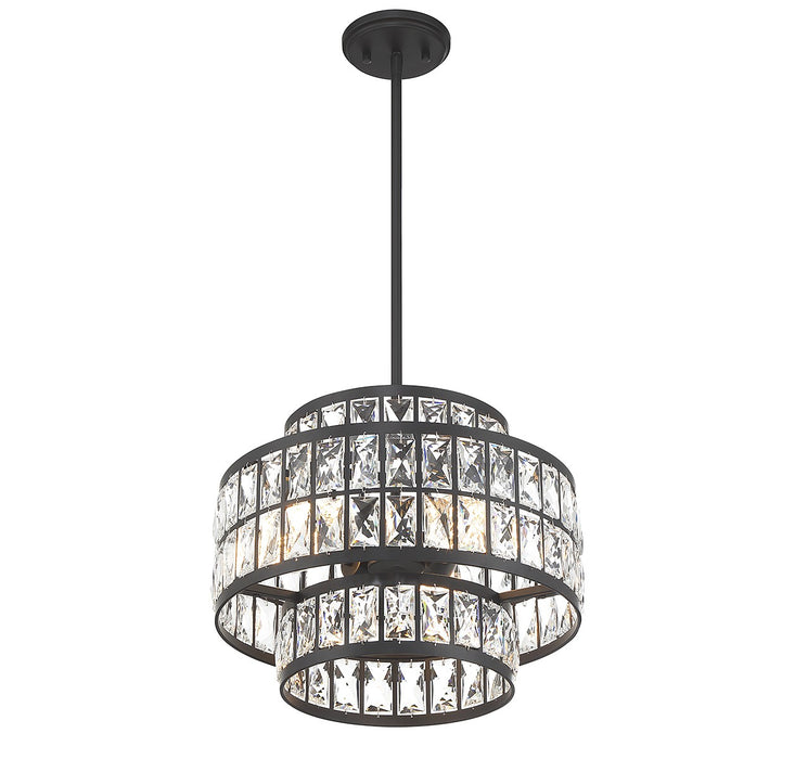 Savoy House 7-9044-3-89 Three Light Pendant, Matte Black