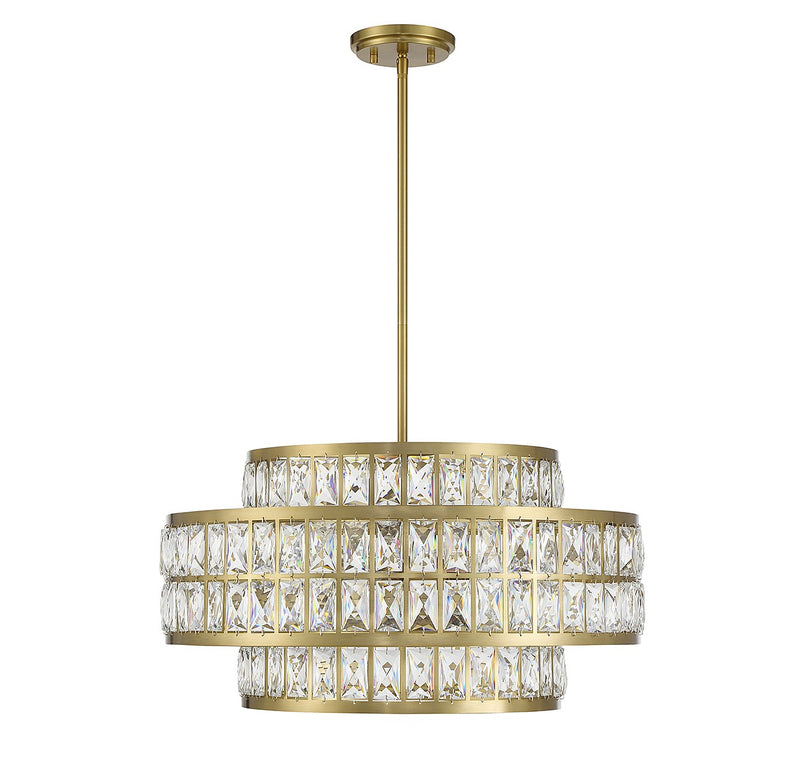 Savoy House 7-9046-4-322 Four Light Pendant, Warm Brass