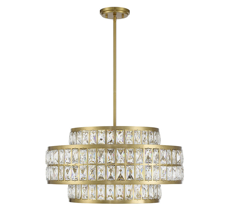 Savoy House 7-9046-4-322 Four Light Pendant, Warm Brass