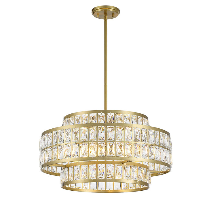 Savoy House 7-9046-4-322 Four Light Pendant, Warm Brass