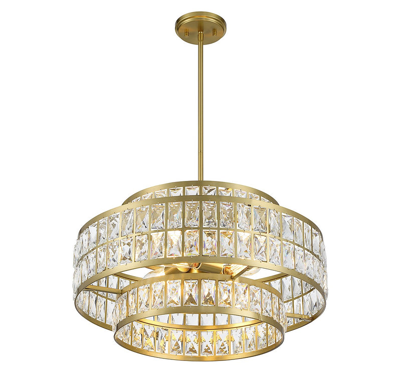 Savoy House 7-9046-4-322 Four Light Pendant, Warm Brass
