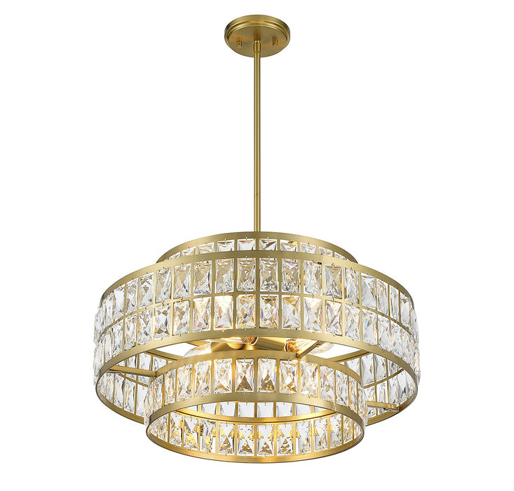 Savoy House 7-9046-4-322 Four Light Pendant, Warm Brass