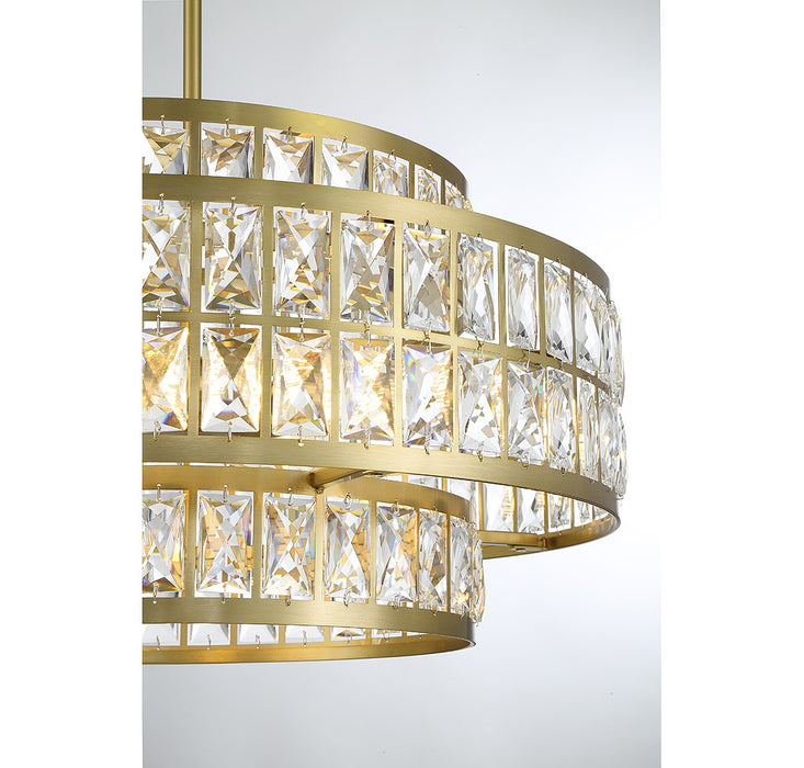 Savoy House 7-9046-4-322 Four Light Pendant, Warm Brass