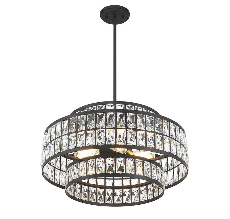 Savoy House 7-9046-4-89 Four Light Pendant, Matte Black