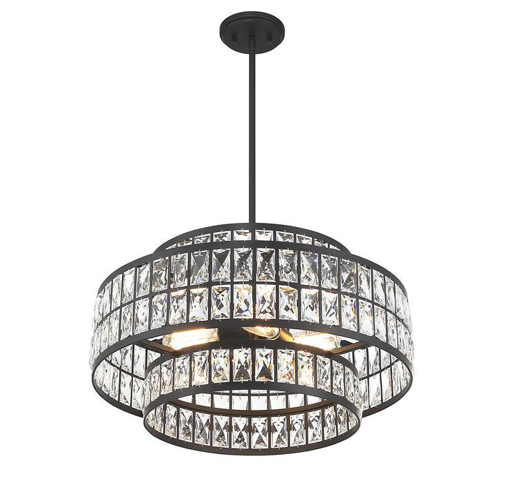 Savoy House 7-9046-4-89 Four Light Pendant, Matte Black