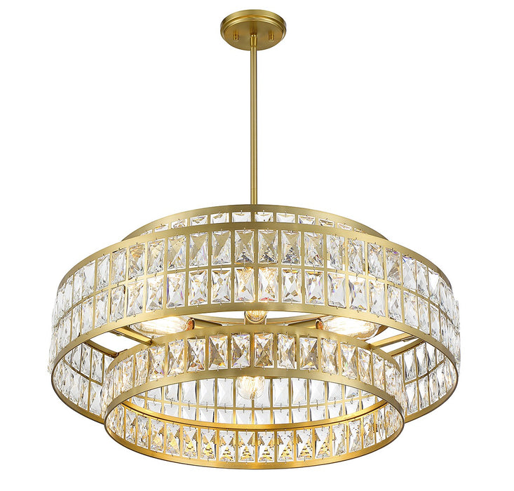 Savoy House 7-9048-6-322 Six Light Pendant, Warm Brass