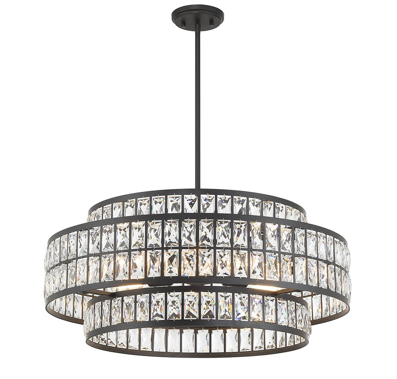Savoy House 7-9048-6-89 Six Light Pendant, Matte Black