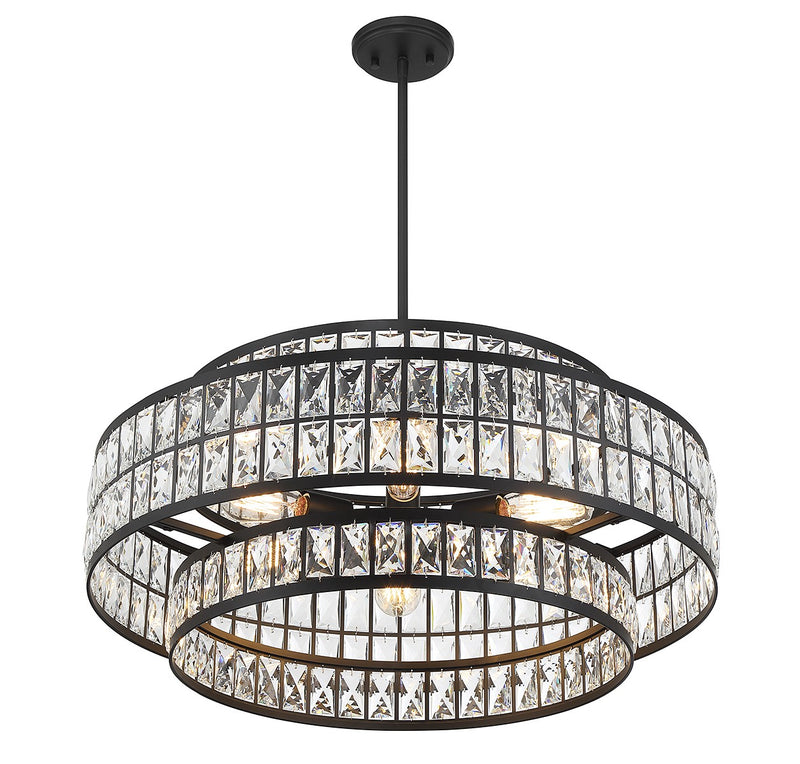 Savoy House 7-9048-6-89 Six Light Pendant, Matte Black