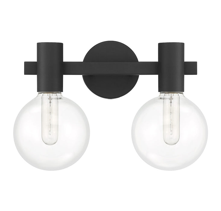 Savoy House 8-3076-2-BK Two Light Bathroom Vanity, Matte Black