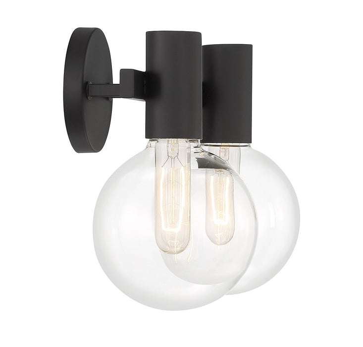 Savoy House 8-3076-2-BK Two Light Bathroom Vanity, Matte Black