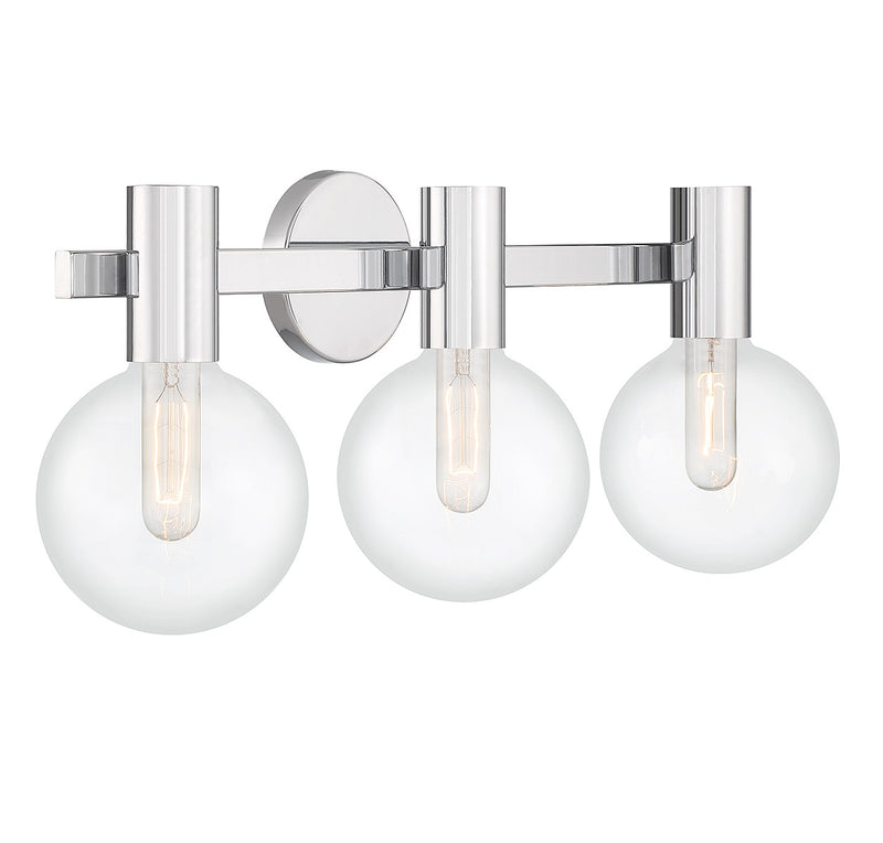 Savoy House 8-3076-3-11 Three Light Bathroom Vanity, Chrome