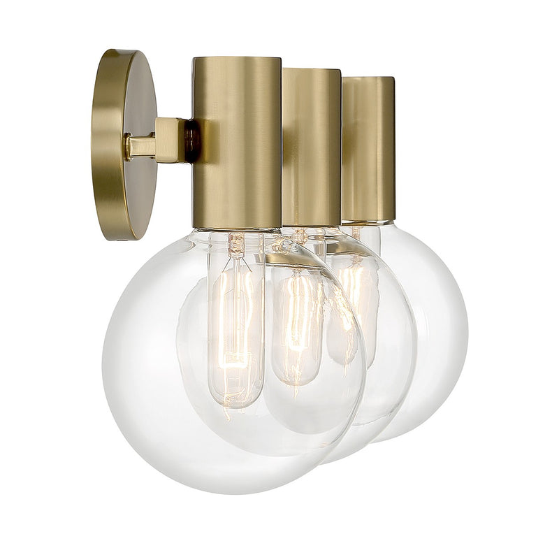Savoy House 8-3076-3-322 Three Light Bathroom Vanity, Warm Brass