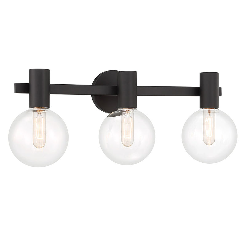 Savoy House 8-3076-3-BK Three Light Bathroom Vanity, Matte Black