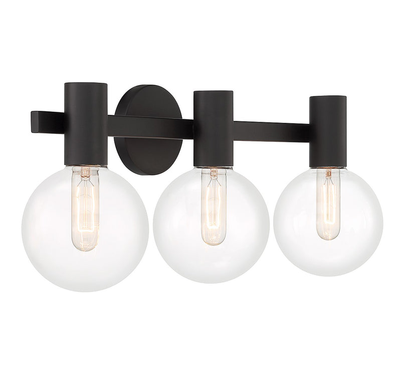 Savoy House 8-3076-3-BK Three Light Bathroom Vanity, Matte Black
